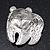 Black/Clear 'Panda Bear' Brooch In Silver Plating - 3.5cm Length - view 3