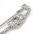 Swarovski Crystal 'Double Heart' Safety Pin Brooch In Rhodium Plating - 7.5cm Length - view 3