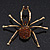 Large Amber Coloured Swarovski Crystal 'Spider' Brooch In Gold Plating - 6.5cm Length - view 6