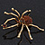 Large Amber Coloured Swarovski Crystal 'Spider' Brooch In Gold Plating - 6.5cm Length - view 13