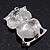 Rhodium Plated Crystal 'Owl' Brooch - 3.5cm Length - view 3