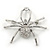 Ice Clear 'Spider' Brooch In Rhodium Plating - 4.5cm Length - view 5