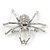 Ice Clear 'Spider' Brooch In Rhodium Plating - 4.5cm Length - view 6