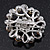 Red Crystal Wreath Brooch In Rhodium Plated Metal - 4cm Diameter - view 3