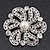 Bridal Clear Diamante 'Flower' Brooch In Rhodium Plating - 4.8cm Diameter - view 3
