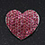 Pink Swarovski Crystal Pave Set 'Heart' Brooch In Silver Plating - 3.5cm Length - view 3