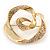 Gold Plated Abstract Clear Crystal 'Rose' Brooch - 4.5cm Diameter