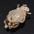 Clear Crystal/ Simulated Pearl Egyptian 'Scarab' Beetle Brooch In Gold Plating - 4.5cm Length - view 5