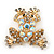Clear/AB Crystal 'Frog' Brooch In Gold Plating - 3.5cm Length - view 3
