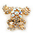 Clear/AB Crystal 'Frog' Brooch In Gold Plating - 3.5cm Length - view 5