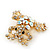 Clear/AB Crystal 'Frog' Brooch In Gold Plating - 3.5cm Length - view 8