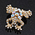 Clear/AB Crystal 'Frog' Brooch In Gold Plating - 3.5cm Length - view 2