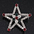Red/Green/White Crystal 'Christmas Star' Brooch In Silver Plating - 4.5cm Length - view 2