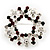 Red/Green/White Crystal Christmas Holly Wreath Brooch In Silver Plating - 3.5cm Diameter - view 4