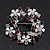 Red/Green/White Crystal Christmas Holly Wreath Brooch In Silver Plating - 3.5cm Diameter - view 2