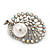 Unique AB Crystal/ Simulated Pearl 'Peacock' Brooch In Silver Plating - 5cm Length - view 5