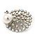 Unique AB Crystal/ Simulated Pearl 'Peacock' Brooch In Silver Plating - 5cm Length - view 6