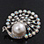 Unique AB Crystal/ Simulated Pearl 'Peacock' Brooch In Silver Plating - 5cm Length - view 3