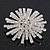 Clear Swarovski Crystal 'Christmas Snowflake' Brooch In Silver Plating - 4cm Diameter - view 2