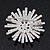 Clear Swarovski Crystal 'Christmas Snowflake' Brooch In Silver Plating - 4cm Diameter - view 4