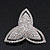 Rhodium Plated Swarovski Crystal 'Trefoil Dreams' Brooch - 5cm Diameter - view 7