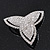 Rhodium Plated Swarovski Crystal 'Trefoil Dreams' Brooch - 5cm Diameter - view 3