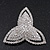 Rhodium Plated Swarovski Crystal 'Trefoil Dreams' Brooch - 5cm Diameter - view 2