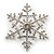 Clear Swarovski Crystal 'Christmas Snowflake' Brooch In Silver Plating - 5.5cm Diameter - view 4
