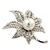 Exquisite Filigree Swarovski Crystal/Simulated Pearl 'Leaf' Brooch In Silver Plating - 5cm Length - view 8