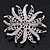 Pink/Magenta Enamel Diamante 'Flower' Brooch In Silver Plating - 4.5cm Diameter - view 5