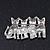Black/White Enamel 'Happy Family Of Four Cats' Brooch In Rhodium Plating - 4.3cm Width - view 5