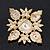 Bridal Swarovski Crystal Imitation Pearl Brooch In Gold Plating - 6cm Length - view 7