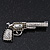 Rhodium Plated Diamante 'Revolver' Brooch - 5cm Width - view 7