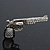 Rhodium Plated Diamante 'Revolver' Brooch - 5cm Width - view 2