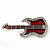 Red Enamel Diamante 'Guitar' Brooch In Rhodium Plating - 5cm Length - view 9