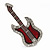 Red Enamel Diamante 'Guitar' Brooch In Rhodium Plating - 5cm Length - view 3