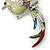 Multicoloured Enamel Diamante 'Bird' Brooch In Rhodium Plating - 6.5cm Length - view 3