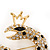 Queen Snake Black/Clear Diamante Brooch In Gold Plating - 5cm Width - view 3