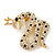 Queen Snake Black/Clear Diamante Brooch In Gold Plating - 5cm Width - view 5