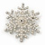 White Simulated Pearl 'Snowflake' Brooch In Rhodium Plating - 4.3cm Diameter - view 3