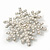 White Simulated Pearl 'Snowflake' Brooch In Rhodium Plating - 4.3cm Diameter - view 5