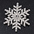 White Simulated Pearl 'Snowflake' Brooch In Rhodium Plating - 4.3cm Diameter - view 2