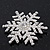 White Simulated Pearl 'Snowflake' Brooch In Rhodium Plating - 4.3cm Diameter - view 4