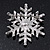 White Simulated Pearl 'Snowflake' Brooch In Rhodium Plating - 4.3cm Diameter - view 6