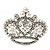 Clear & AB Crystal, Simulated Pearl 'Queenie' Crown Brooch In Rhodium Plated Metal - 5cm Length - view 4