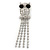 Clear Crystal 'Owl' With Dangling Tail Brooch In Rhodium Plating - 8.5cm Length - view 8