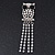 Clear Crystal 'Owl' With Dangling Tail Brooch In Rhodium Plating - 8.5cm Length - view 5