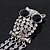 Clear Crystal 'Owl' With Dangling Tail Brooch In Rhodium Plating - 8.5cm Length - view 4