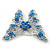 Dazzling Sky Blue Crystal Butterfly Brooch In Rhodium Plating - 6cm Length - view 5