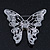 Dazzling Light Amethyst Swarovski Crystal Butterfly Brooch In Rhodium Plating - 6cm Length - view 5
